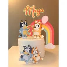 Topo de bolo Bluey  - Topper de bolo Bluey