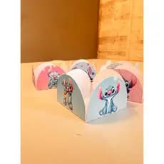 Forminha 4 pétalas tema Stitch para docinhos
