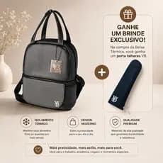 Bolsa Térmica Luxo Feminina | Bag Térmica Premium 2 Compartimentos, Alça Regulável e Fecho Magnético