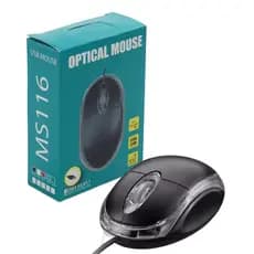 Mouse Óptico Preto USB 1200 DPI 3 Botões Escritório