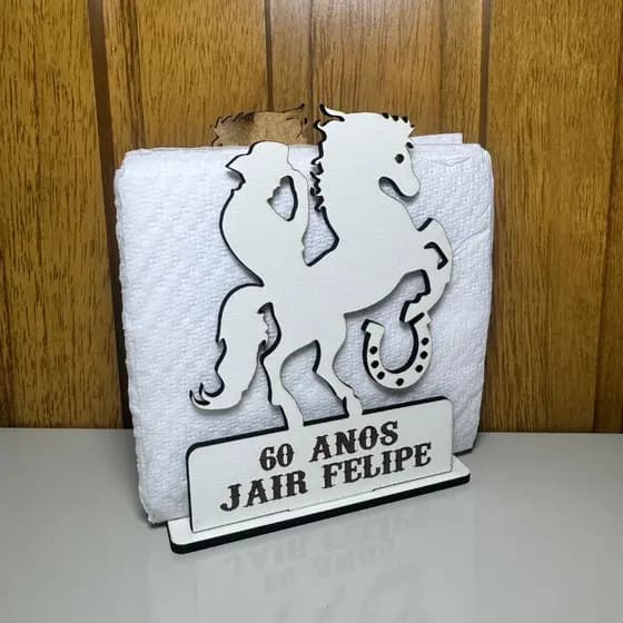 Kit Porta Guardanapo Cavalo Country Personalizado em MDF | Lembrancinha de Aniversário