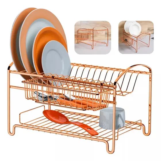 Escorredor Louças talheres pratos Rosé Gold Future 1522RG