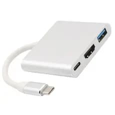 Adaptador USB-C Type-C Para HDMI, USB 3.0 e USB-C - Espelhamento de Tela e Modo DeX