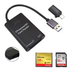 Leitor CFexpress Cartão e SD Card para USB 3.0 5gb/s Adaptador USB-C - F3
