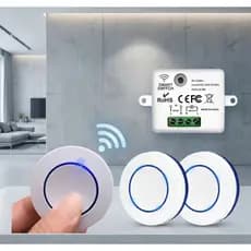 Interruptor Sem fio Inteligente Rf433MHZ + botão Sobrepor Controle Remoto Three Way com bateria