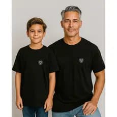 KIT CAMISA infantil e adulto tecido fio 30 VARIAS CORES conforto casual