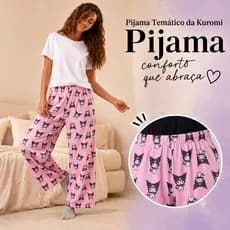 Calça Pijama personalizada tecido suede levinha e confortavel