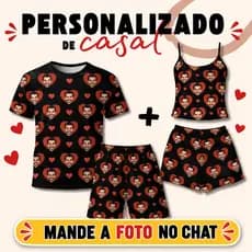conjunto para casal com foto personalizado combinando com seu amor