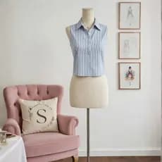 Blusa Feminina Regata Alça Larga Social Listrada e Lisa Elegante Básica Blusinha Feminino