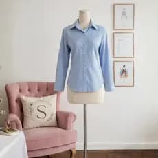 Camisa Feminina Social Elegante Blusa Listrada clássica Formal Escritório Tendência Botões