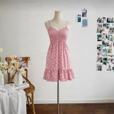 Vestido Lastex Curto  Floral Moda Verão Soltinho Alcinha Regulável Florido com Babadinho Casual