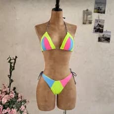 Biquini Feminino com Bojo Bikini Amarração Moda Verão Praia Piscina