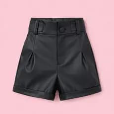 Short Feminino Couro Courino