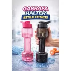 Garrafa Halter Academia Com Tampa Squeeze Treino Halter