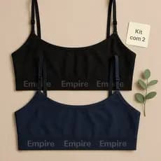 kit 2 Tops de Academia Feminino de Microfibra Forrado Sem Bojo Top Fitness Academia
