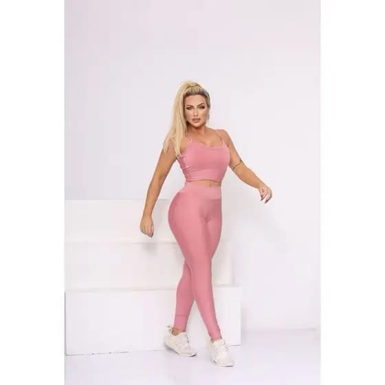 Conjunto de Academia Feminino Legging e Top Alcinha Suplex