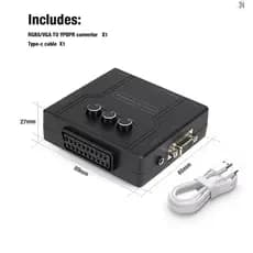 Conversor Bitfunx RGBS SCART / VGA para YPbPr Vídeo Componente - Alta Definição para Retrogames