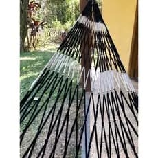 Rede de Nó Azul e Bege Descanso Artesanal 3.40 x 2.00 Até 130 Kg Melhor Promoção