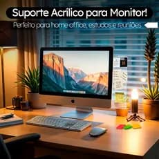 Kit Com 2 Suporte Mensagem Acrílico Para Monitor Organizador Trabalho Home Office Escritório