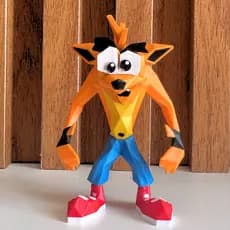 Boneco Crash Bandicoot Low Poly – Edição Gamer Geek miniatura geek crash