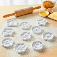 Kit Cortadores Temáticos Florais Flores – Com Carimbo Interno