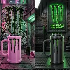 COPO PORTA LATAS ENERGETICO MONSTER COM TAMPA + ABRIDOR