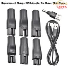 [EL] 8 PCS 5V Cabo Adaptador USB Para Barbeador Elétrico Máquina De Cortar Cabelo , Conversor Universal Novo