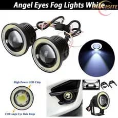 [EL] 2.5'15w Carro Branco COB LED Projetor Olhos De Anjo Anel Azul DRL Lâmpada De Luz De Nevoeiro Nova