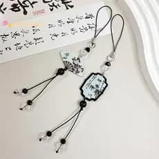 [Init-t] Cordão De Telefone Anti-Perda Estilo Chinês Retrô sel Pingente Chaveiro Bolsa Amuletos Mochila Decoração Joias