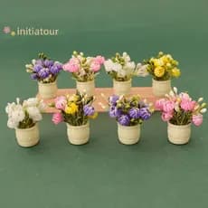 Initiatour 1 : 12 Casa De Bonecas Em Miniatura Vasos De Plantas Coloridas Vaso De Flores Móveis Modelo De Decoração Aces