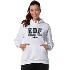 Moletom Feminino Canguru Educação Fisica Faculdade Formatura Blusa De Frio Com Capuz