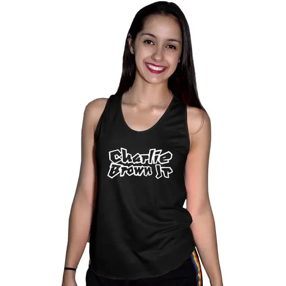 Blusa Regata Feminina Charlie Brown Jr Cantor Academia Fitness