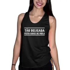 Blusa Regata Feminina Frase Humor Coice de Mula Camiseta Academia Fitness Alcinha