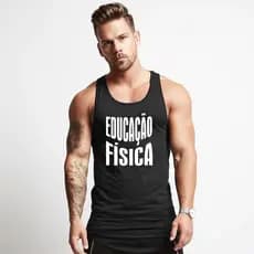 Regata Masculina Cavada Educação Física Longline Faculdade Formatura Camiseta Academia