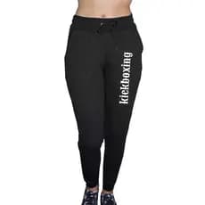 Calça Feminina de Moletom Jogger Kickboxing Artes Marciais Academia Treino
