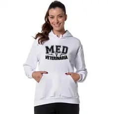 Moletom Feminino Canguru Medicina Veterinária Faculdade Formatura Blusa De Frio Com Capuz