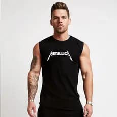 Regata Masculina Machão Metallica Heavy Metal Banda de Rock Camiseta Academia Treino