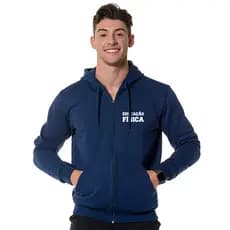 Moletom Masculino com Ziper Faculdade Educação Física Casaco Blusa De Frio Com Capuz