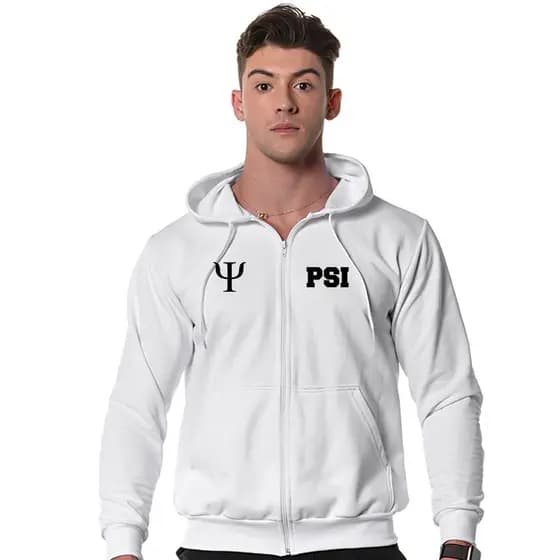 Blusa Moletom Masculino com Ziper Psicologia Faculdade Formatura Casaco com Capuze Bolso