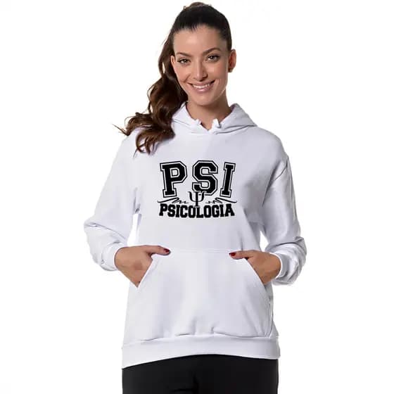Moletom Feminino Canguru Psicologia Psi Faculdade Formatura Blusa De Frio Fechado Com Capuz