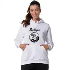 Moletom Feminino Canguru Flanelado Biologia Faculdade Blusa De Frio Fechado Com Capuz