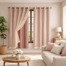 Cortina Blackout 100% PVC com Voil Liso Ilhós 2,80x1,80m Quarto Sala
