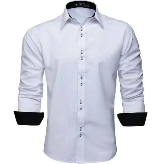Camisa Social Masculina Manga Longa Slim, Blusa Fácil de Passar, Lavar e Não solta tinta facilmente