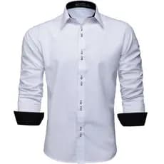 Camisa Social Masculina Manga Longa Slim, Blusa Fácil de Passar, Lavar e Não solta tinta facilmente