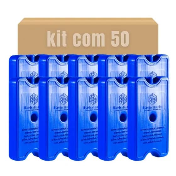 Kit 50 Gelo Reutilizável Artificial 200 Ml Ideal Cooler Bebidas Caixa Térmica