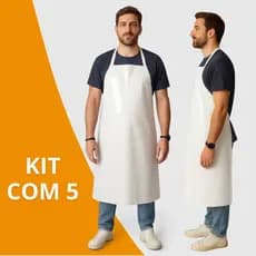 Kit 5 Avental de Pvc Forrado Tira Soldada Resistente Proteção Segurança