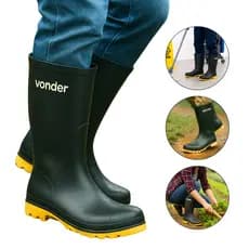 Bota Galocha Pvc Impermeável Acqua Boots Resistente Motociclistas Jardiangem Cano Médio Profissional