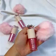 Gloss Lip Oil Shiny com Chaveiro Pompom Bobbi Rara - Gloss Amor e Anjo Pulseira Miçanga