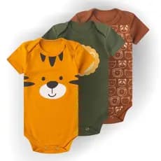 Kit 3 body manga curta Roupa para Bebê100% algodão menino menina