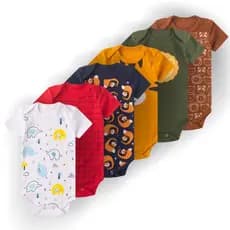 Kit 6 body bebê manga curta menino menina roupinha de bebe  masculino feminino verão calor